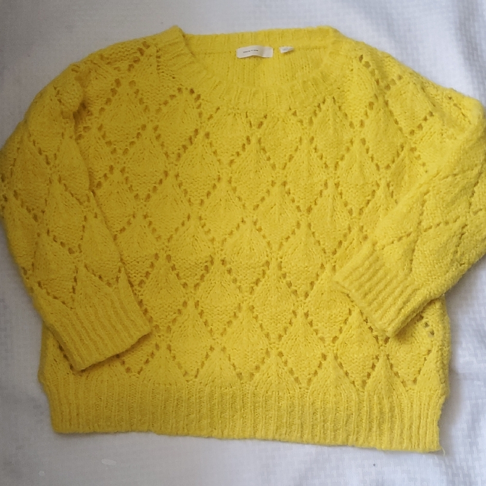 Sleeping On Snow Sunny Yellow Women's Knit Sweater - Picture 10 of 15